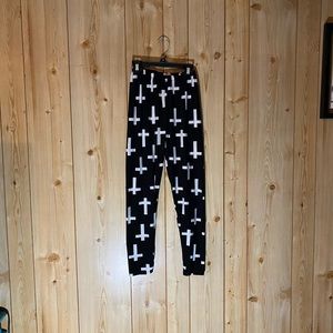 Black Cross Leggings